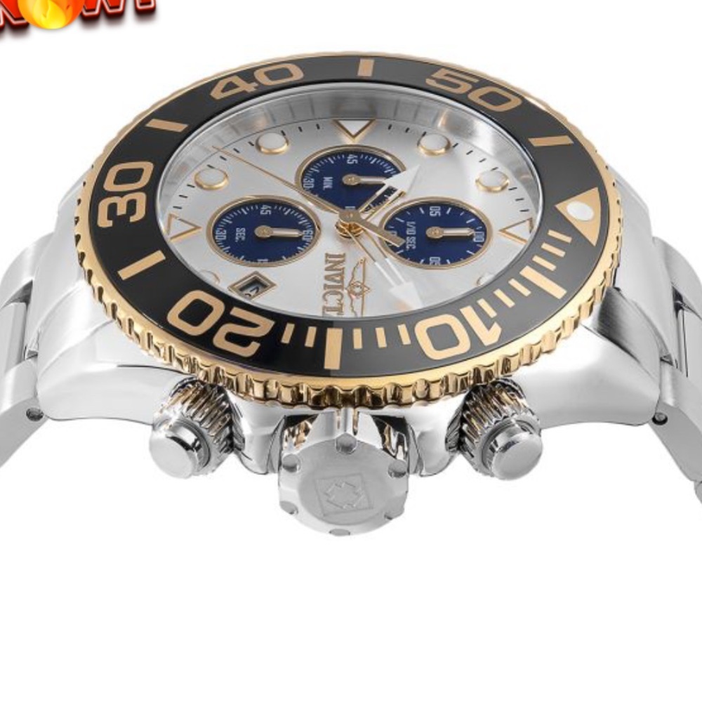 Invicta Grand Diver Miami Edition Silver and Gold Chronograph 45mm 100 meter WR - Picture 2 of 9